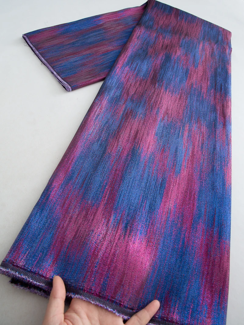 럭셔리 금박 오간자 레이스 원단 2025 고품질 2.5야드 아프리카 면 레이스 원단 여성 파티 웨딩 드레스용4529