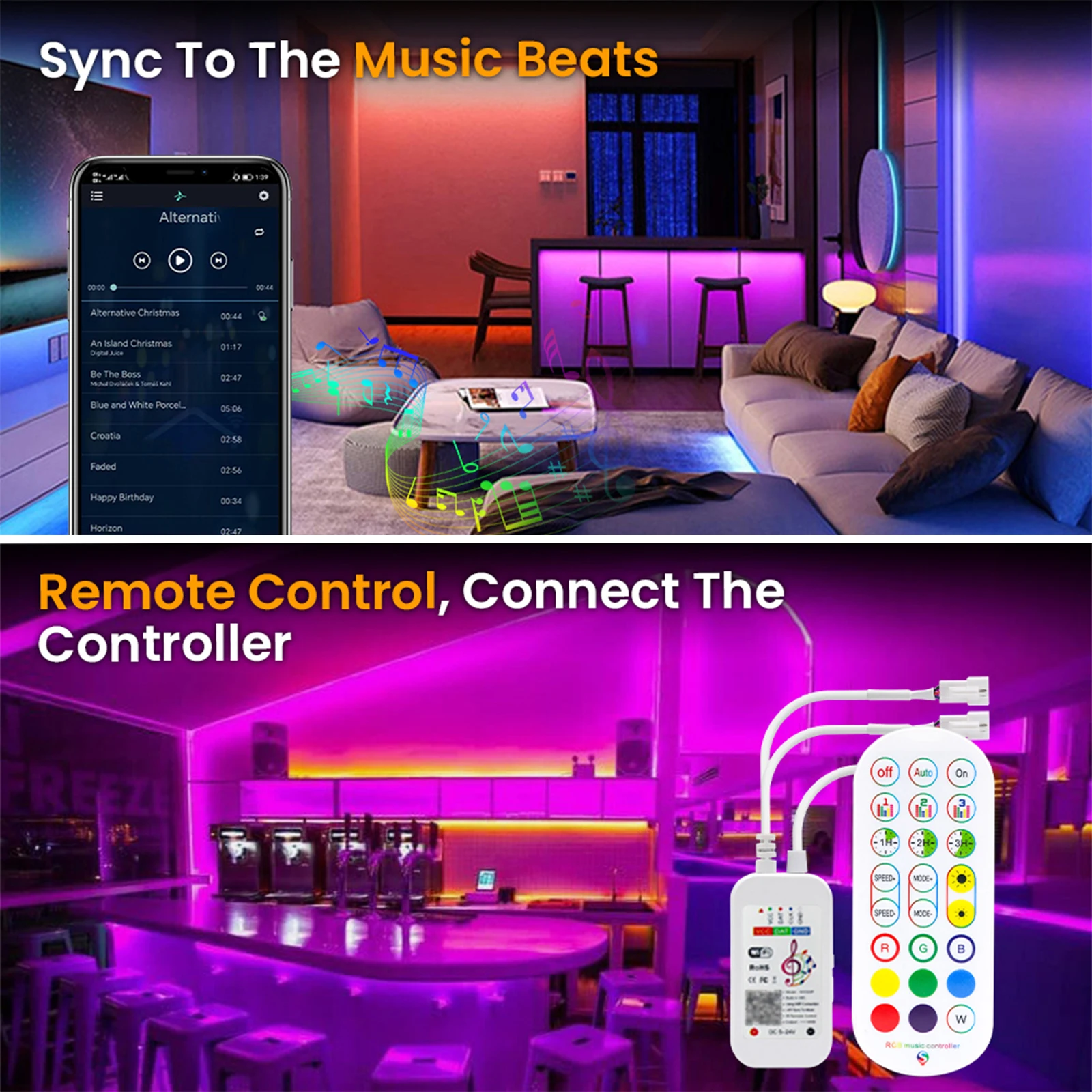 WiFi Bluetooth Control RGB COB LED Strip DC 12V 24V 576LEDs/m TV BackLight WS2811 Flexible Tape Light for Party Room Decoration