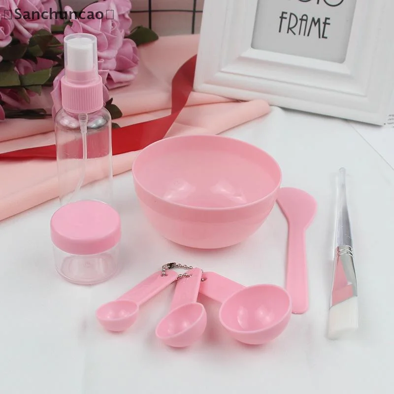 〔San〕8pcs/set Facial Brush Mask Bowl Spoon Set Mask Brush Bar DIY Beauty Tool Mixing Tools Skin Care Makeup Supplies Skin Care