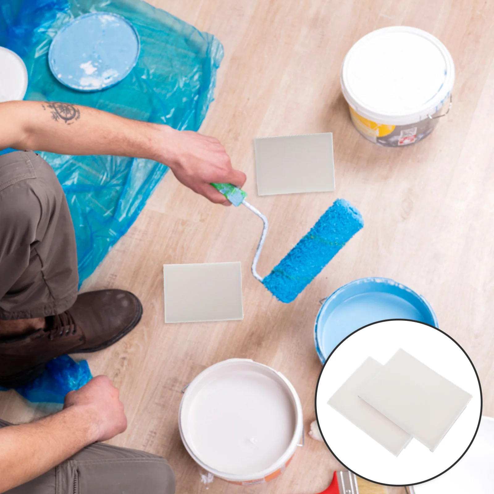 

2Pcs Paint Edger Brush Pads Replacement Mini Sponge Trim Pads for Walls Edging Tool Paint Pad Refills for Painting Corners