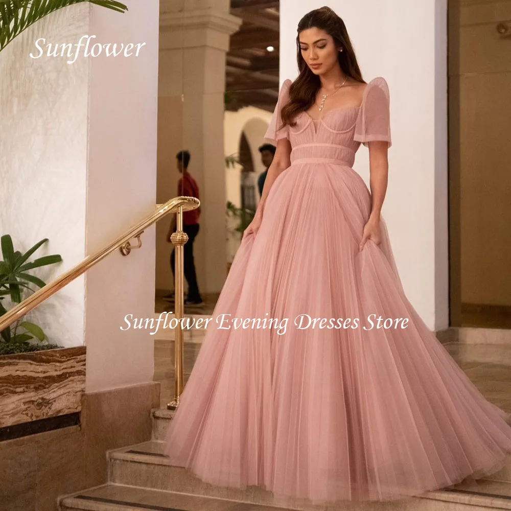 

Sunflower Sweetheart Prom Gown A-LINE Evening Dress Slim Backless Tulle Party Dress 2023 Floor-Length Prom Dress