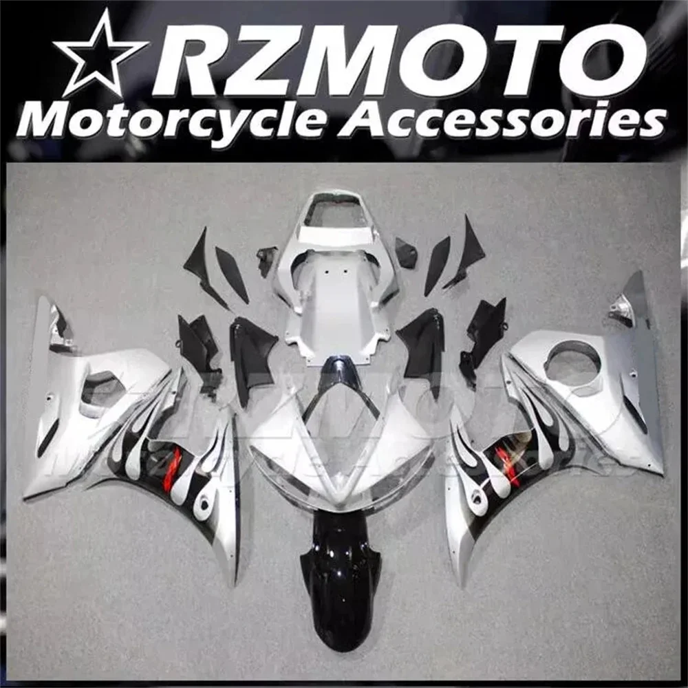 

4Gifts New ABS Motorcycle Fairings Kit Fit For YAMAHA R6 2003 2004 2005 03 04 05 Bodywork Set Custom Black Silver