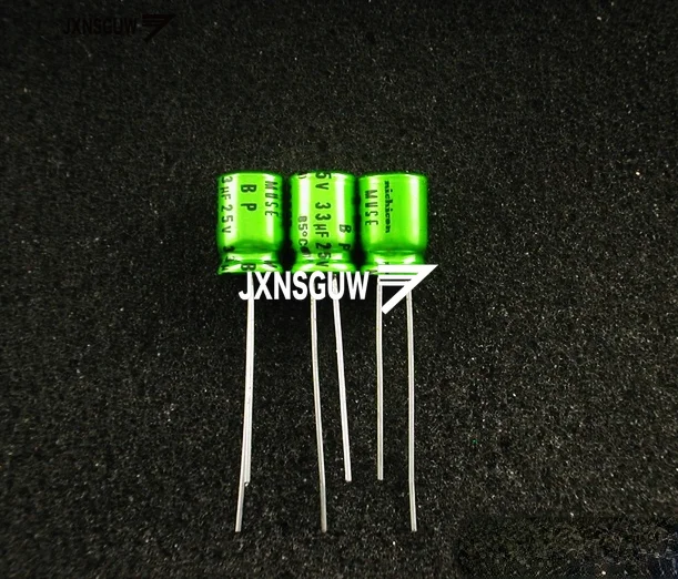 

10PCS UES1E330MPM NICHICON MUSE BP 25V33UF 8X11.5MM Green Non Polar 33UF 25V Audio Electrolytic Capacitor ES 33uF/25V