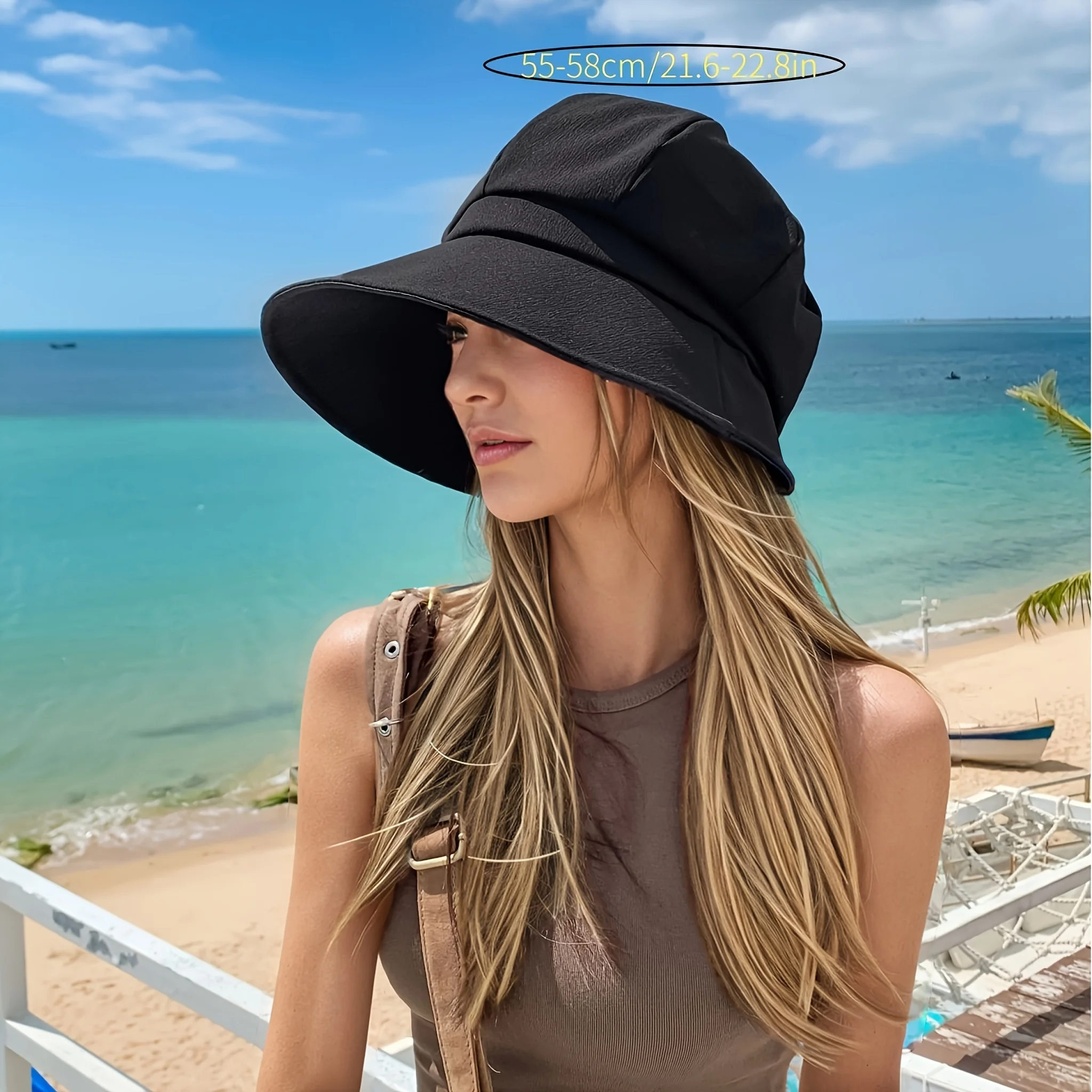 1pc Sunscreen Hat, Summer UV Resistant Outdoor Cycling Hat, Breathable and Foldable