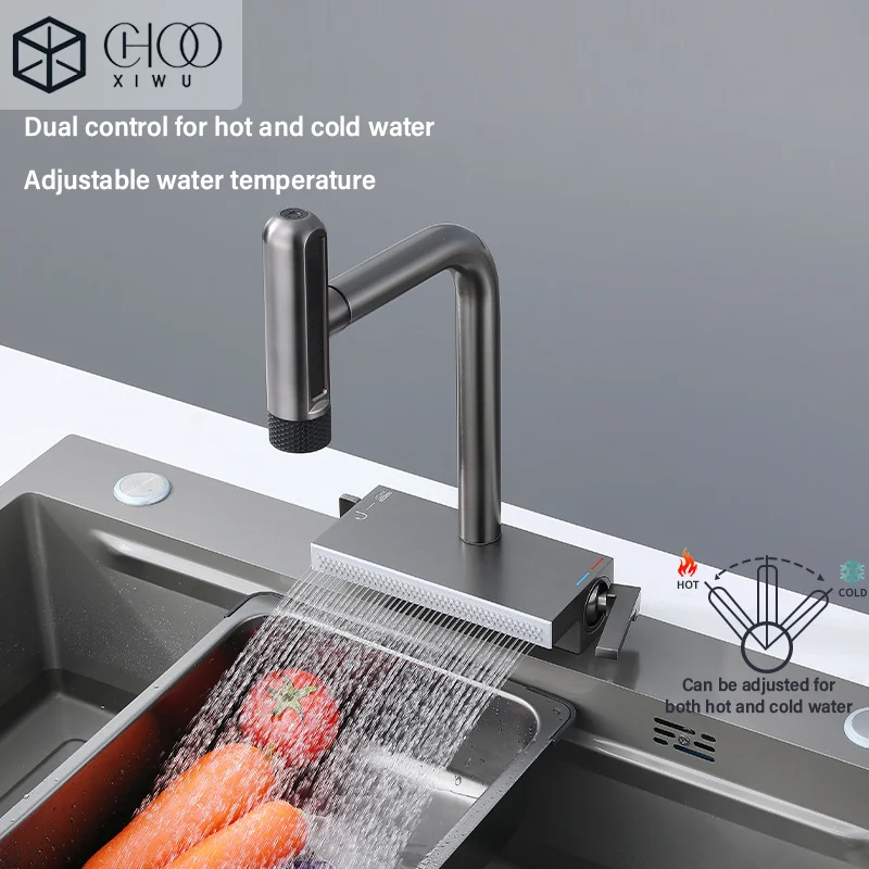 Raindrop Waterfall Kitchen Faucet Sink Faucet Dishwasher Multifunctional Rotary Faucet