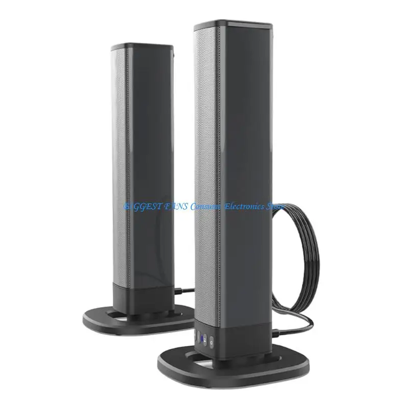 Split Design Bluetooth-compatible Soundbar Wireless Interconnectable Speaker 20W High Fidelities Sound for TV PC Mobile