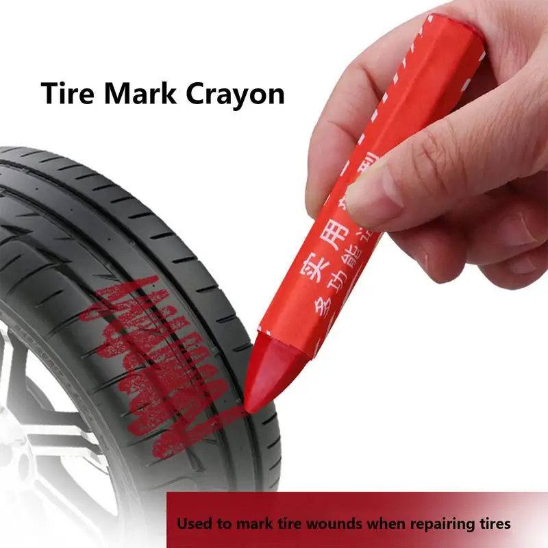 4 Colors Tire Repair Marker Pen Portable Fade Resistant Marking Tire Crayons Motorcycle Auto Hand Tool Parts For Stones Tiles