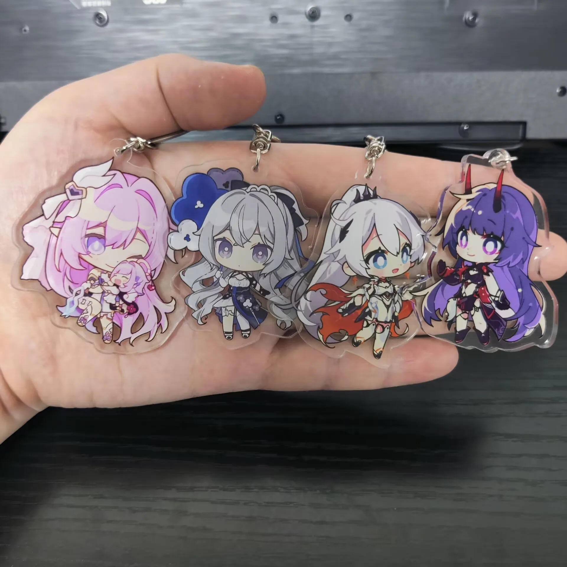 Hot Game Honkai Impact 3 Anime Figures Bronya Zaychik Elysia Raiden Mei Cute Acrylic Keychains Bag Decor Pendant Toy Keyrings