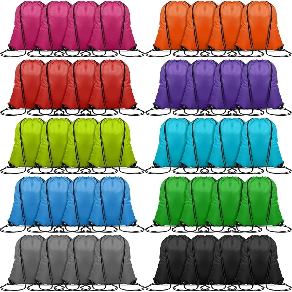 

100-Piece Polyester Cinch Backpacks for Gym, Sports, and Travel Storage in 10 Colors