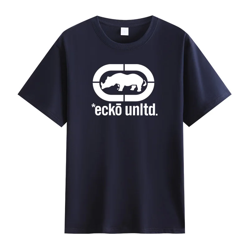 Men Ecko Unltd Rhino Print T Shirt Oversized Cotton Short Sleeve T-shirt Hip-hop Street Style Unisex Summer Casual Tees