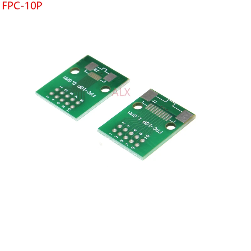 

10 шт. fpc-10pin Шаг кабеля 0,5 мм 1 мм для Dip Pitch 2,54 мм Адаптер печатной платы Ffc 10p Fpc 10-контактный разъем Провод к конвертеру Dip10