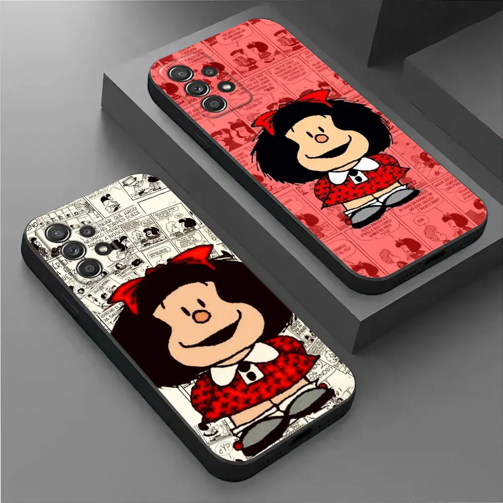 Mafalda Cartoon For Samsung Galaxy A55 Case A54 A52S A53 5G A51 A34 A35 A33 A32 A50 A72 A71 A73 A30 A7 A9 2018 Cases Soft Cover