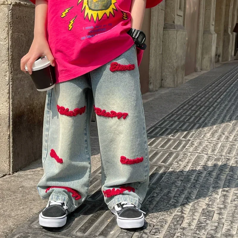 Baoduo abbigliamento per bambini Jeans per ragazzi primavera 2023 nuova primavera pantaloni per neonato bambini pantaloni per bambini alla moda