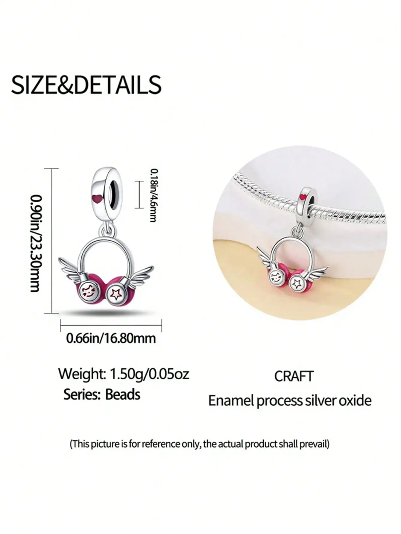 Charms Plata Music Cat Earphones Harp Beads Charm Silver Plated Fit Charms Original Bracelet for Jewelry Making DIY Charm