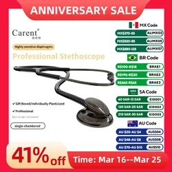 Carent Titanium Black Medical Stethoscopes Universal Professional Cardiology Stethoscopes Dual Fetal Heart Equipment Health Care
