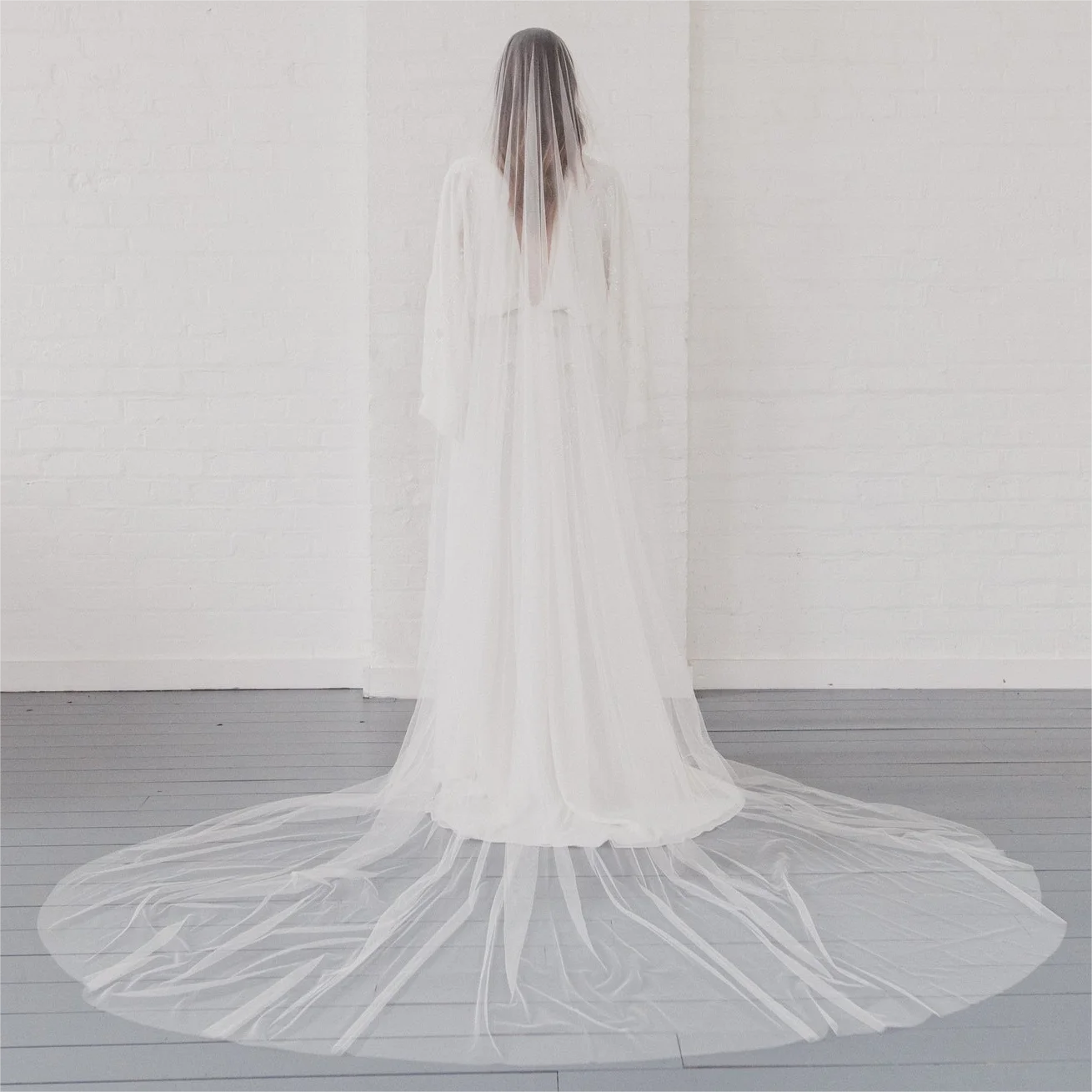 Voile de mariée Long avec peigne, voile de mariée cathédrale uni, 1 niveau, bord coupé, tulle doux transparent, 120 pouces de large, accessoires de mariage G30L