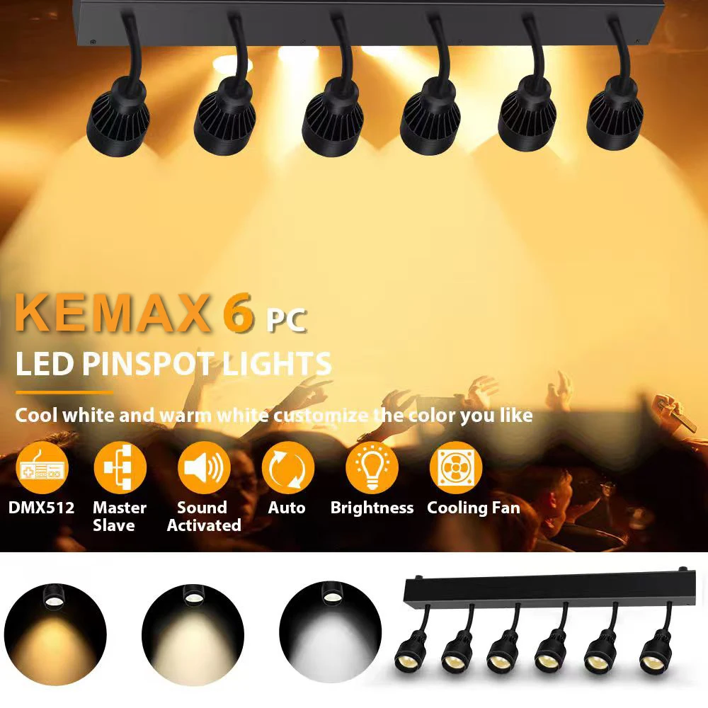 6X20W LED Stage Spot Light Beam Zoom Wash Bar Warm White Color Indoor Dmx512 for DJ Disco Party Art Exhibition Home Club