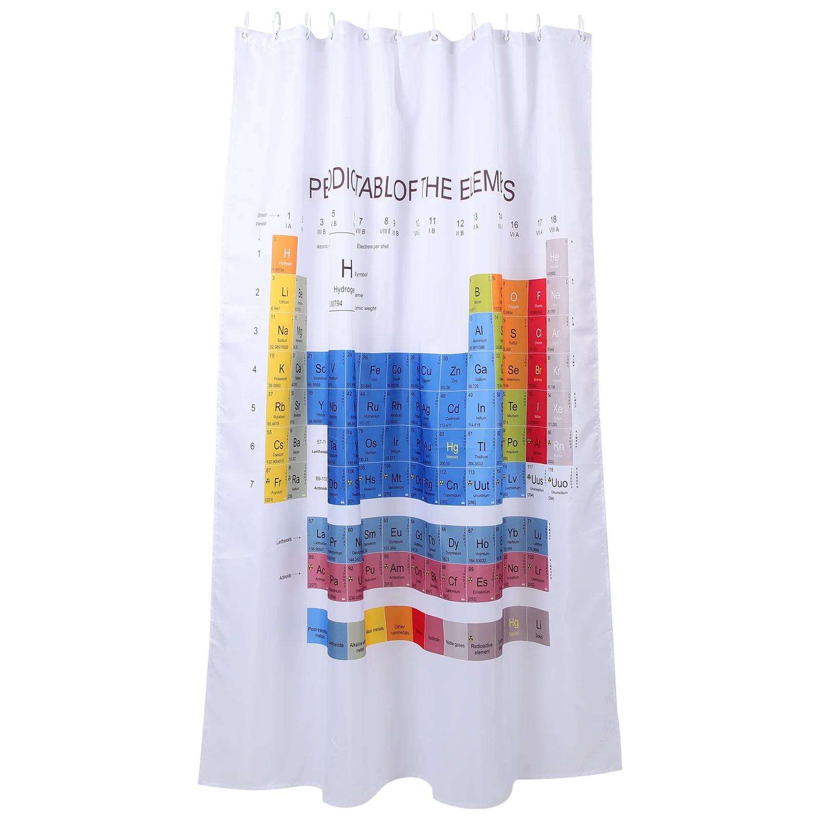 

Periodic Table Shower Curtain Liner Waterproof Polyester Large Size Easy Install Remove Perfect Present Family Friends