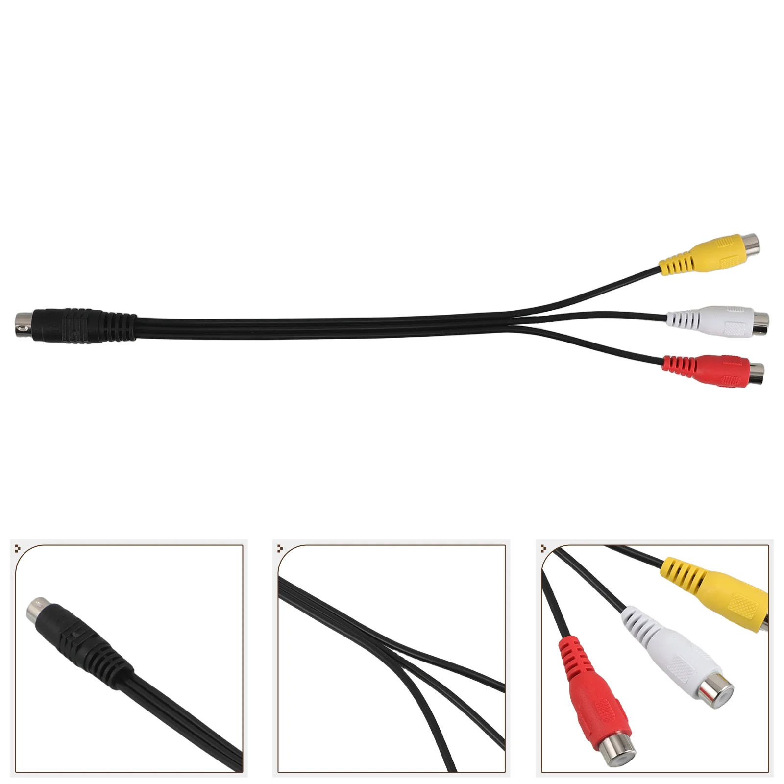 

High-Definition 4 Pin S-Video to 3 Conversion Cord Stable Signal Transfer for Modern Displays Versatile Use Minimal Space