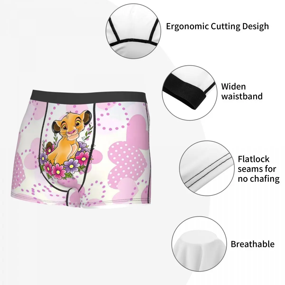 Personalizado Cool Cartoon El Rey León Boxers Shorts Bragas Calzoncillos Masculinos Calzoncillos Cómodos Ropa Interior