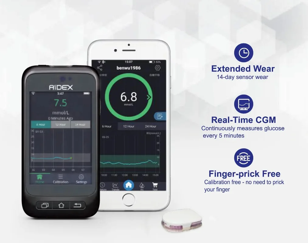 New Bluetooth Non-Invasive Glucose Constant Monitor Kit CGM Continuous Monitoring System Sensor