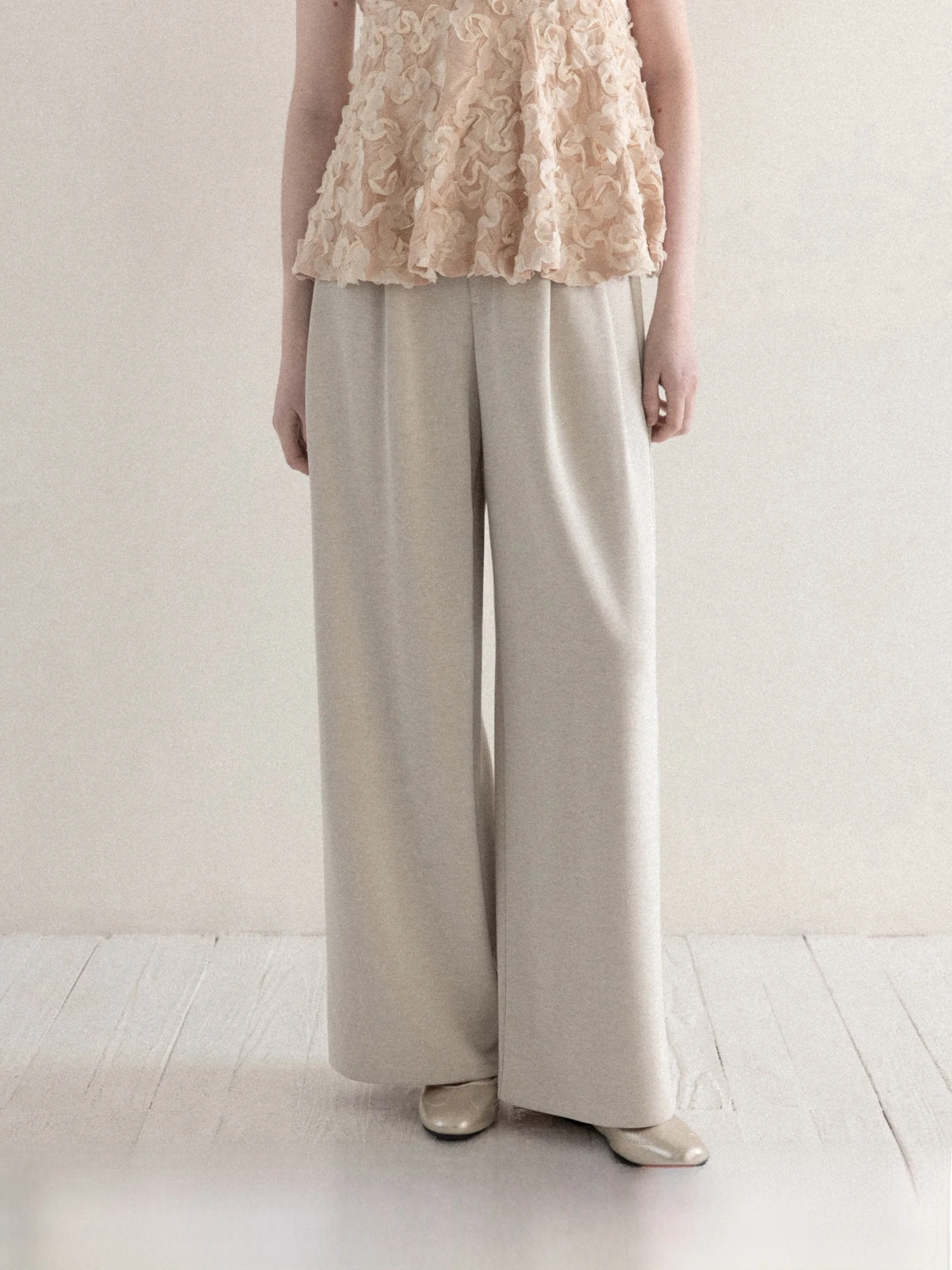 

Oats Color Slimming Drapey Casual Pants Women 2026 Commute Versatile Wide Leg Pants Casual Straight Leg mid High Waist