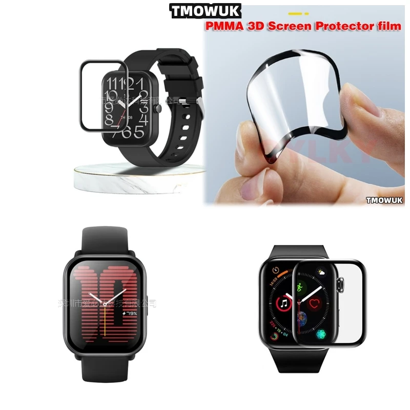 

For Amazfit BIP 3 5 6 U Pro Active Unity GTS 2E 2 3 4 MINI, Bubble-Free Full Cover Screen Film With 3D Curved Protection