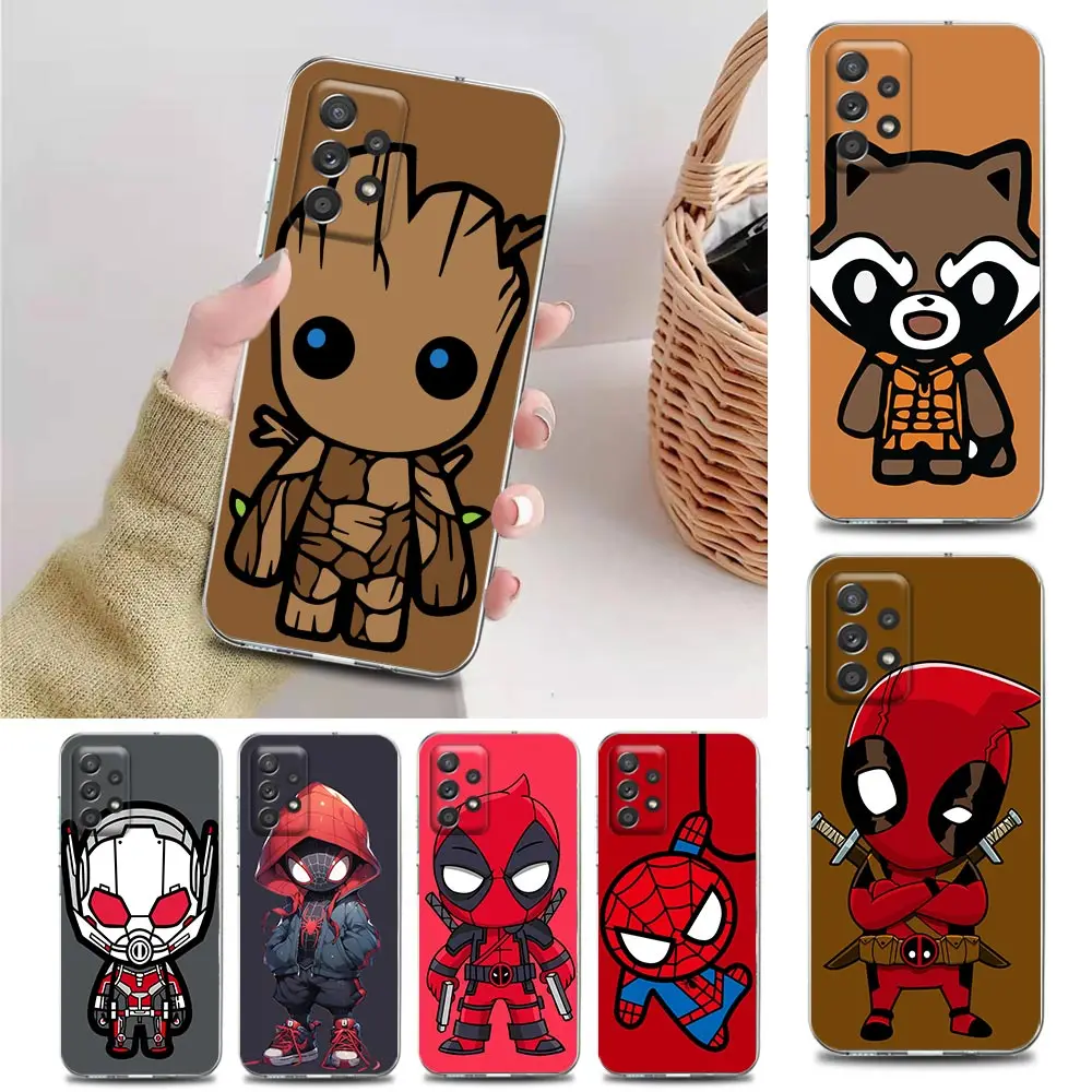 Cartoon Groot Rocket Marvel Case For Samsung Galaxy A57 A37 A17 A07 A56 A36 A26 A16 A06 A55 A35 A25 A15 A54 A34 A73 Phone Cover