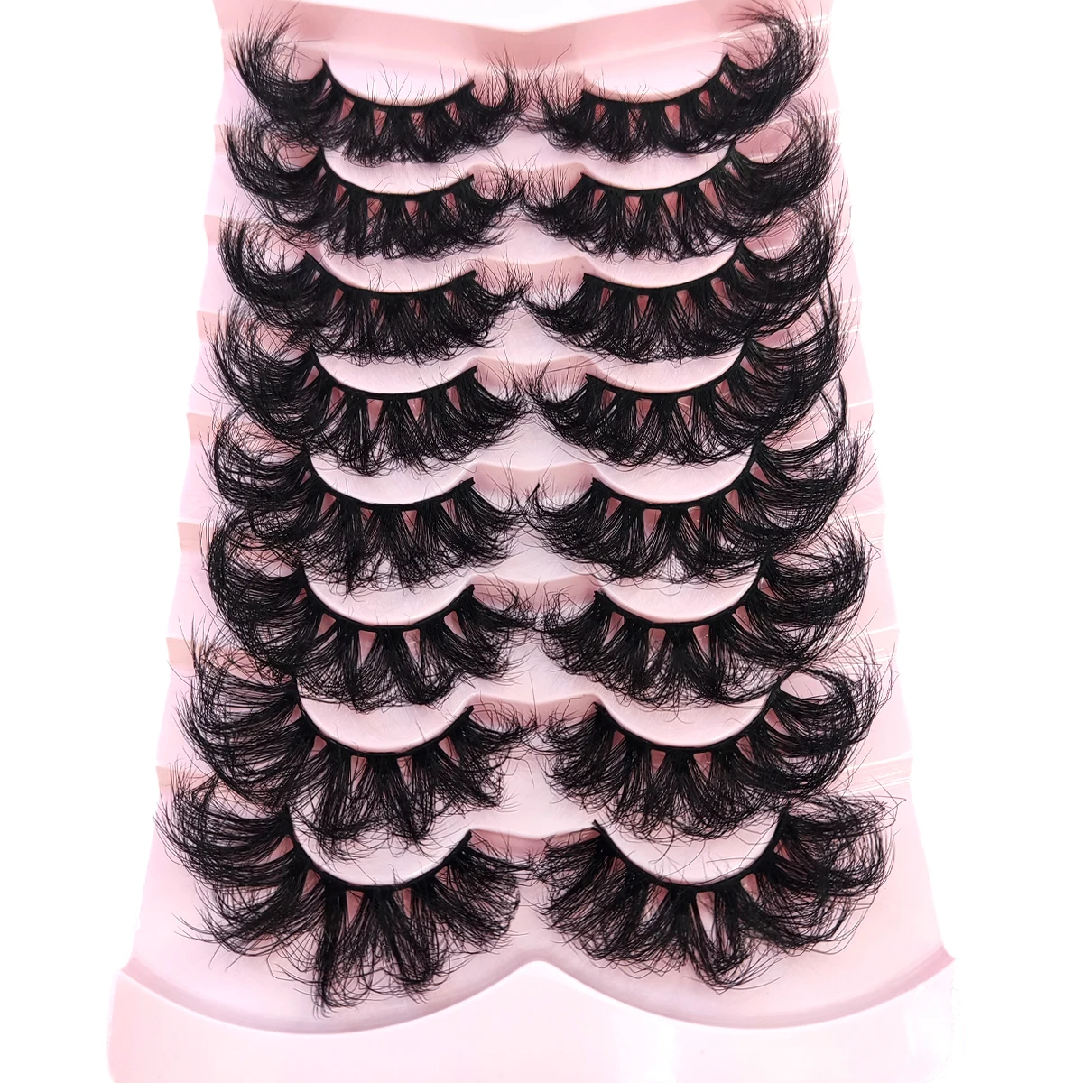 HBZGTLAD 5/8 Paar natürliche russische gestreifte Nerzwimpern 3D-falsche Wimpern Volumen gewellte falsche Wimpern Wimpernverlängerung Make-up – Detail 15