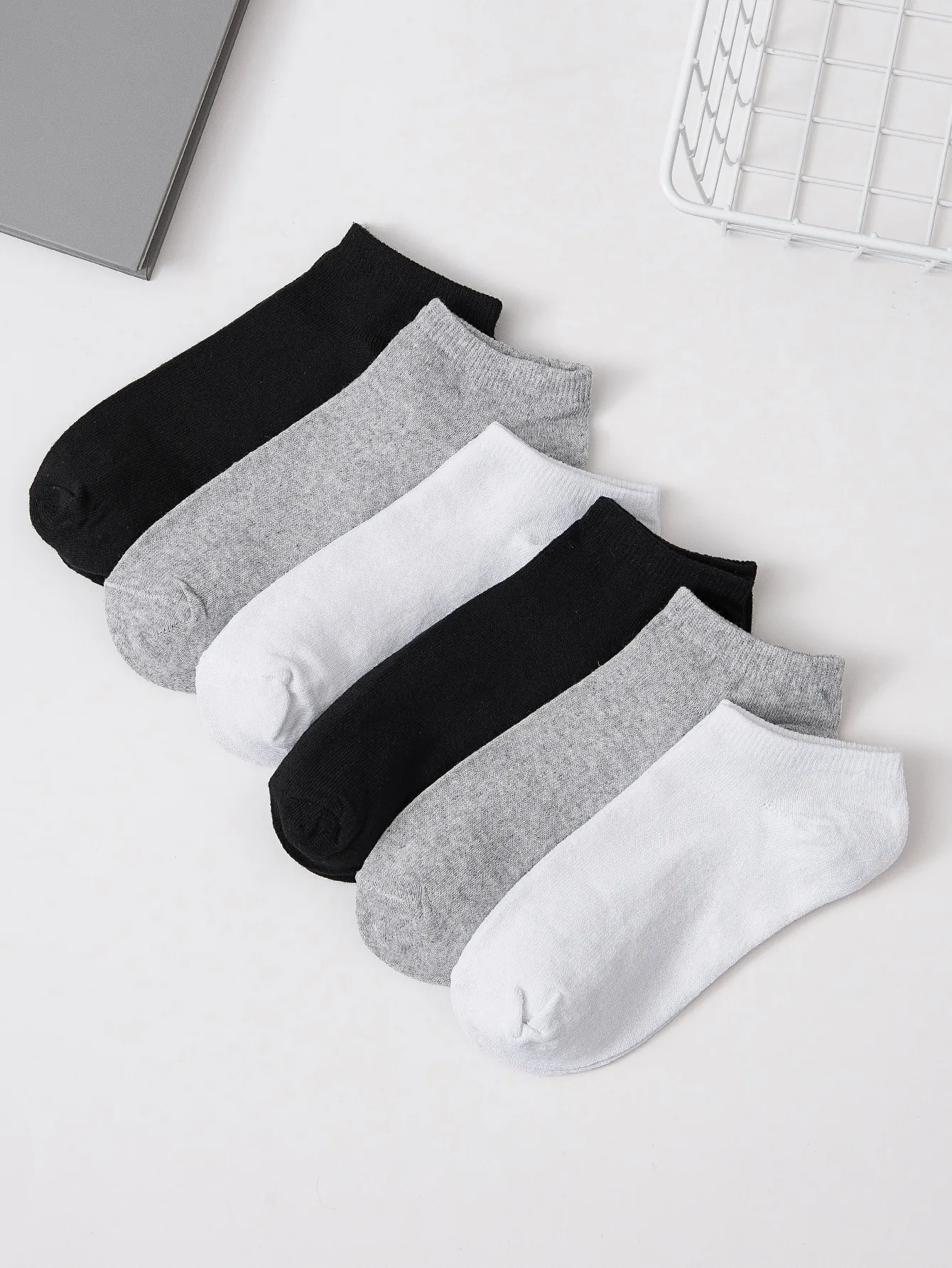 6pairs Solid Ankle Socks For Women Fashion Comfortable Low Tube Socks Set Breathable Style Casual Wear For Female Male