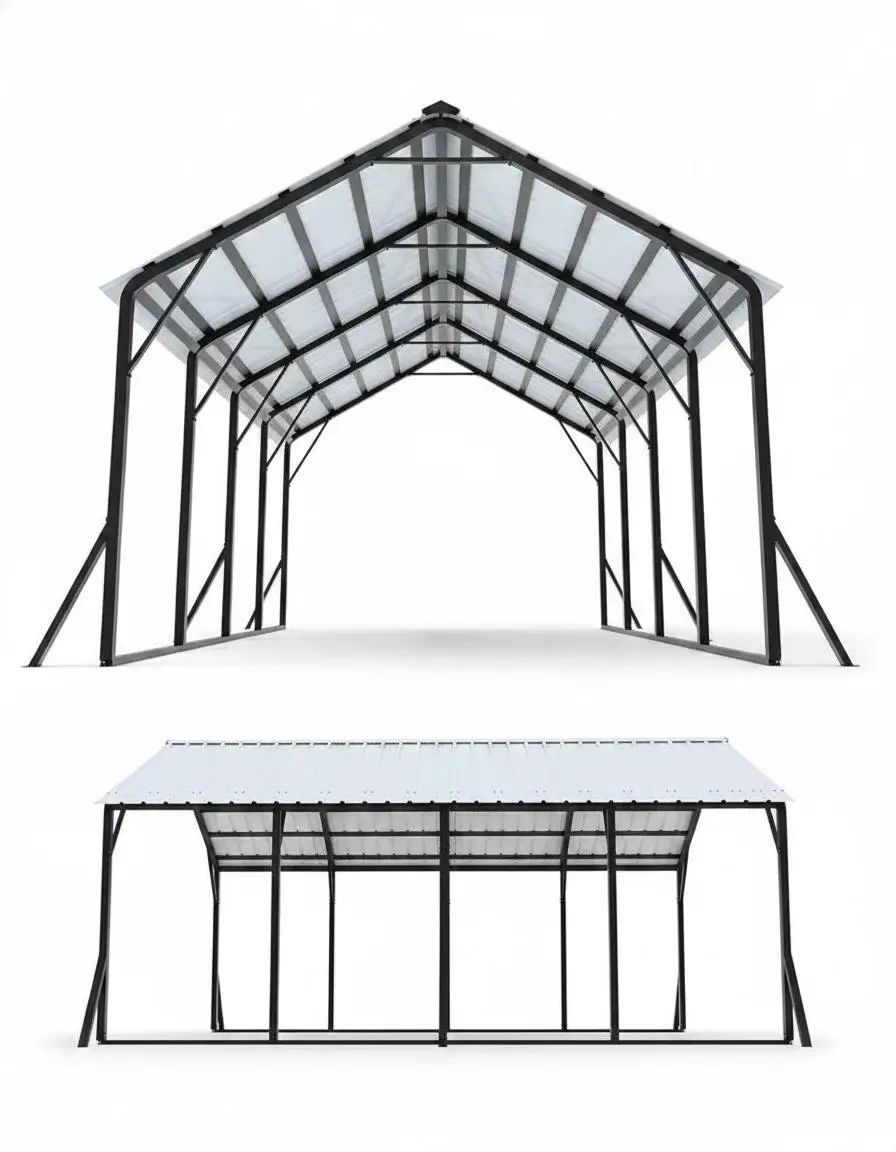 Heavy Duty 13X21 Ft Metal Carport Vertical Roof For Superior Snow Shedding Reinforced 19 Gauge Steel Frame High Clearance Shelter For Full Size Pickup Suv Truck Outdoor Storage White