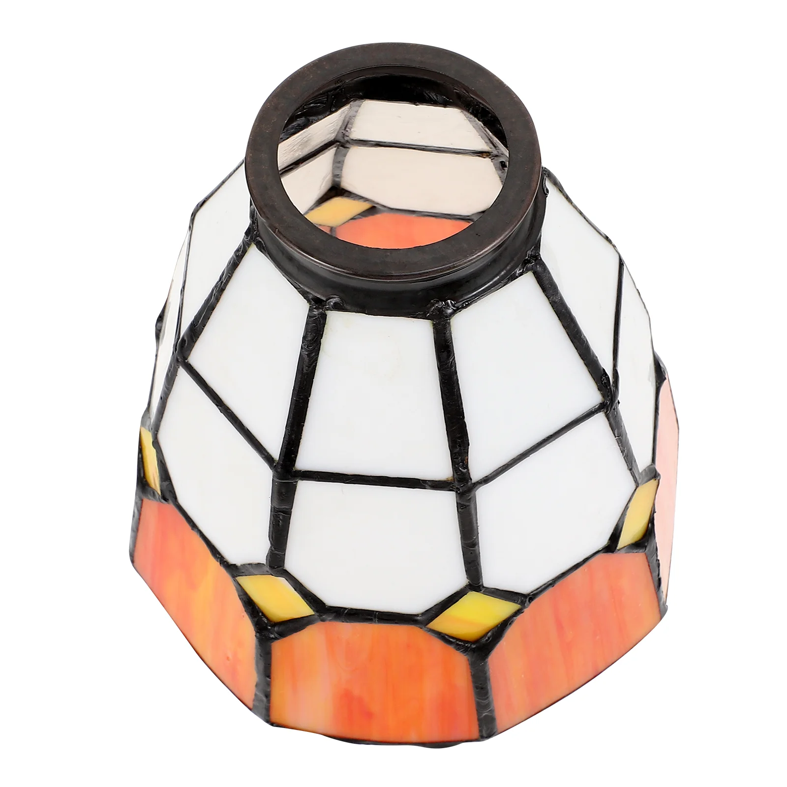 Ceiling Light Stained Glass Lampshade Craft Ornament Housing 12X12X13CM Home Decor Delicate Adorn Orange Decorative