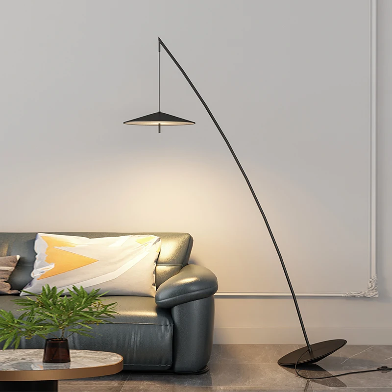 Postmodern living room fishing lamp floor lamp design sense art study exhibition hall floor lamp