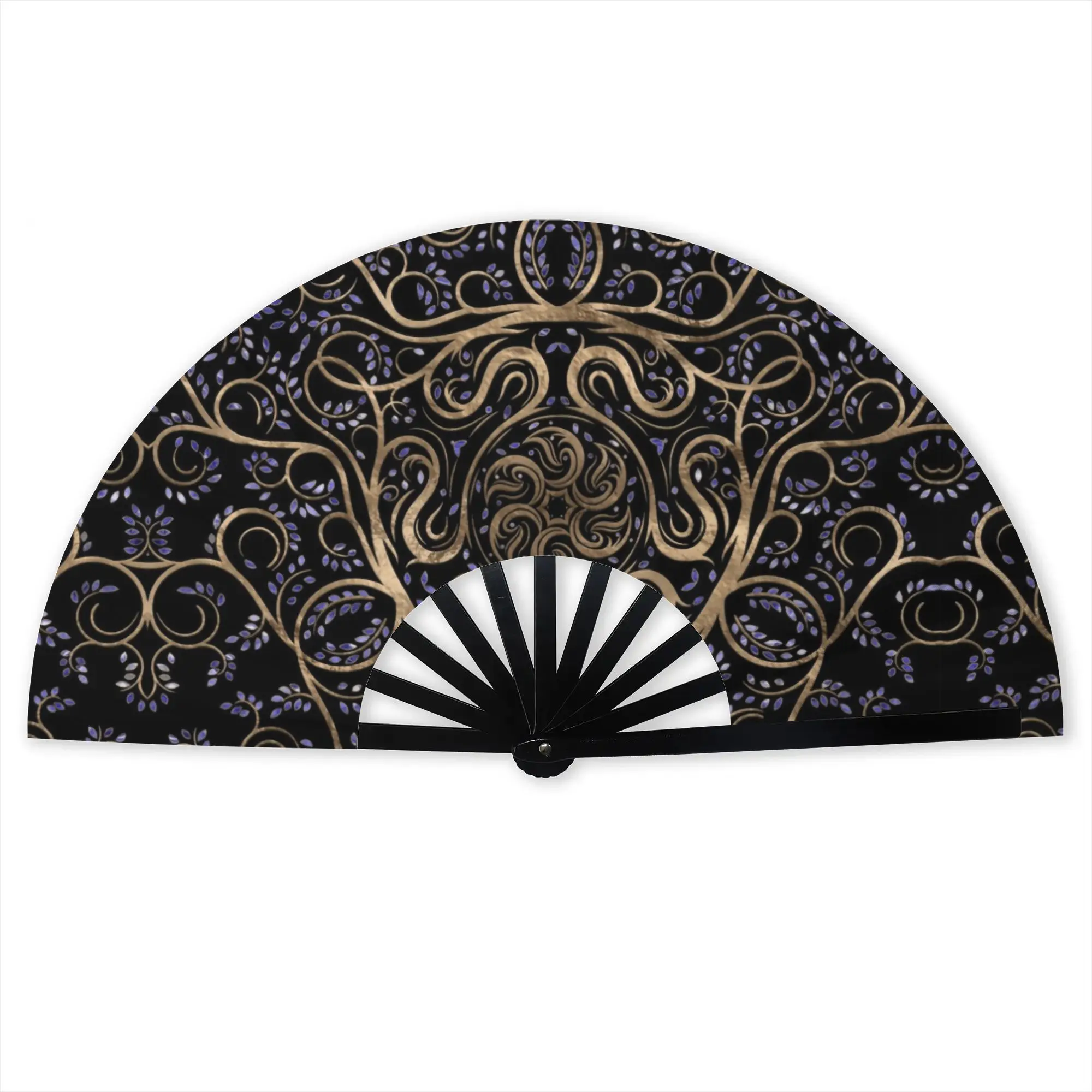 Hecate Wheel Stylish Hand Fan  Men Triple Moon Goddess Wicca Witch Printed Polyester Fan Vintage For Wedding Party Gift