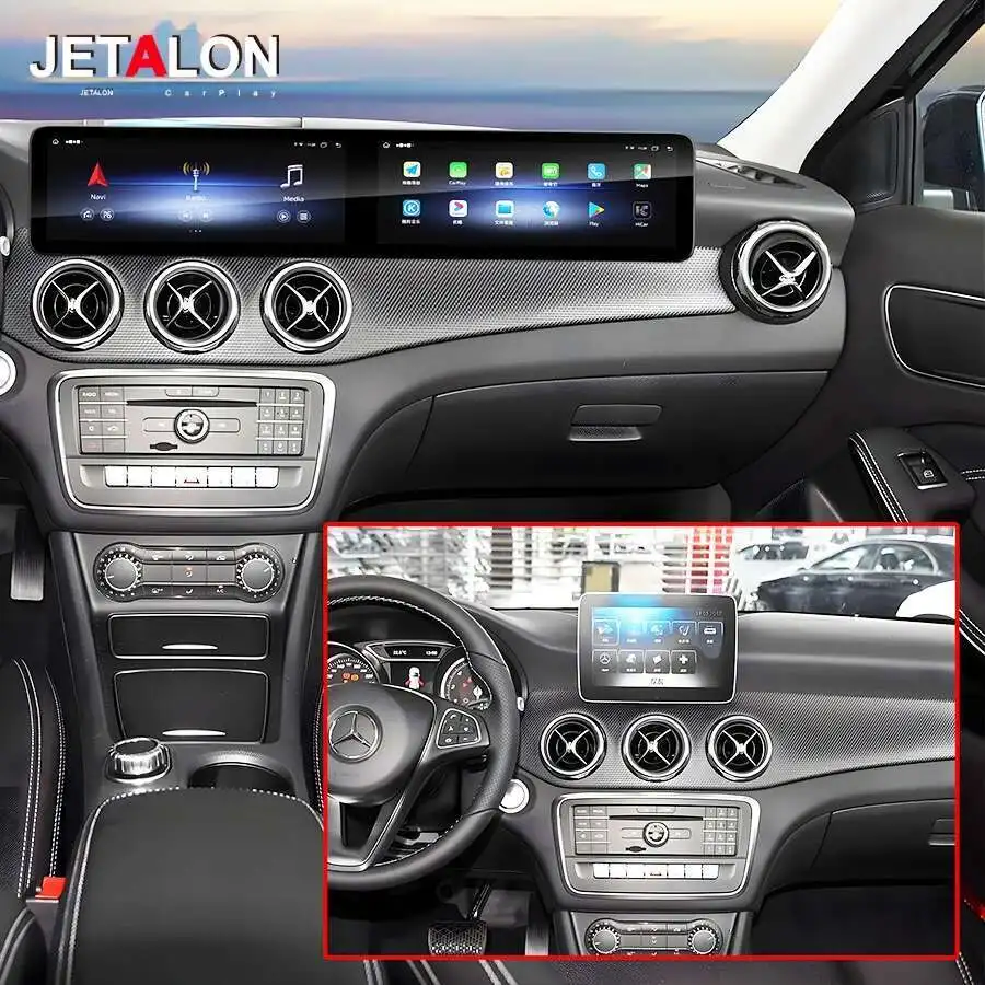 For Mercedes Benz GLA  A Class B Class A45 12.3+12.3 Dual Screen 128G Android Carplay 2013-2023 GPS Car Multimedia Video Player