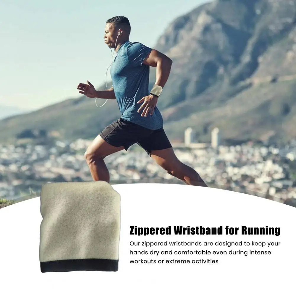 Wrist Pouch for Gym Sportswear Wrist Pouch with Zipper Storage Ankle Wallet Sweat Band for Travel Outdoor Sports for Valuables