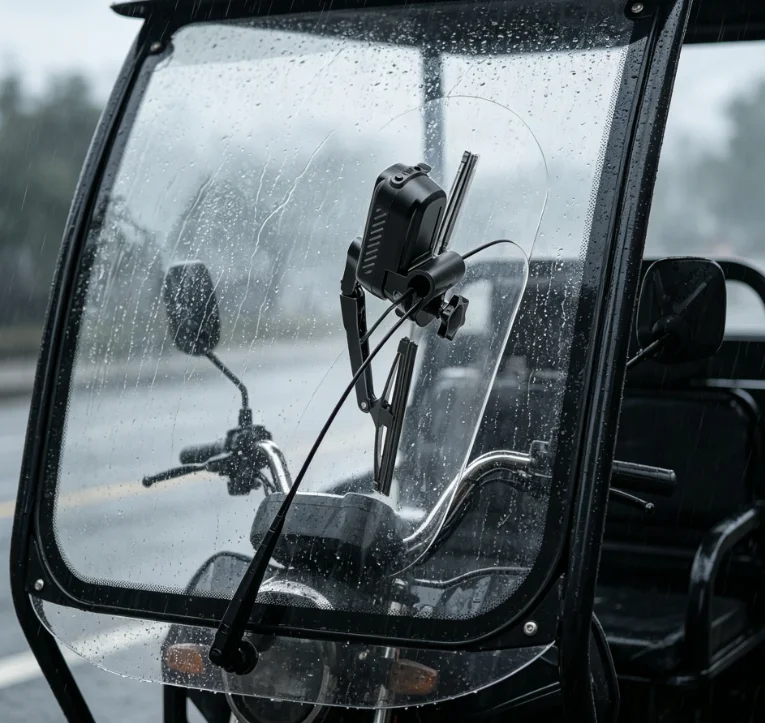 Rain Windshield Wiper Electric Type Fit Motorcycle Battery Tricycle Canopy Front Window Water Removal Wiper Parts