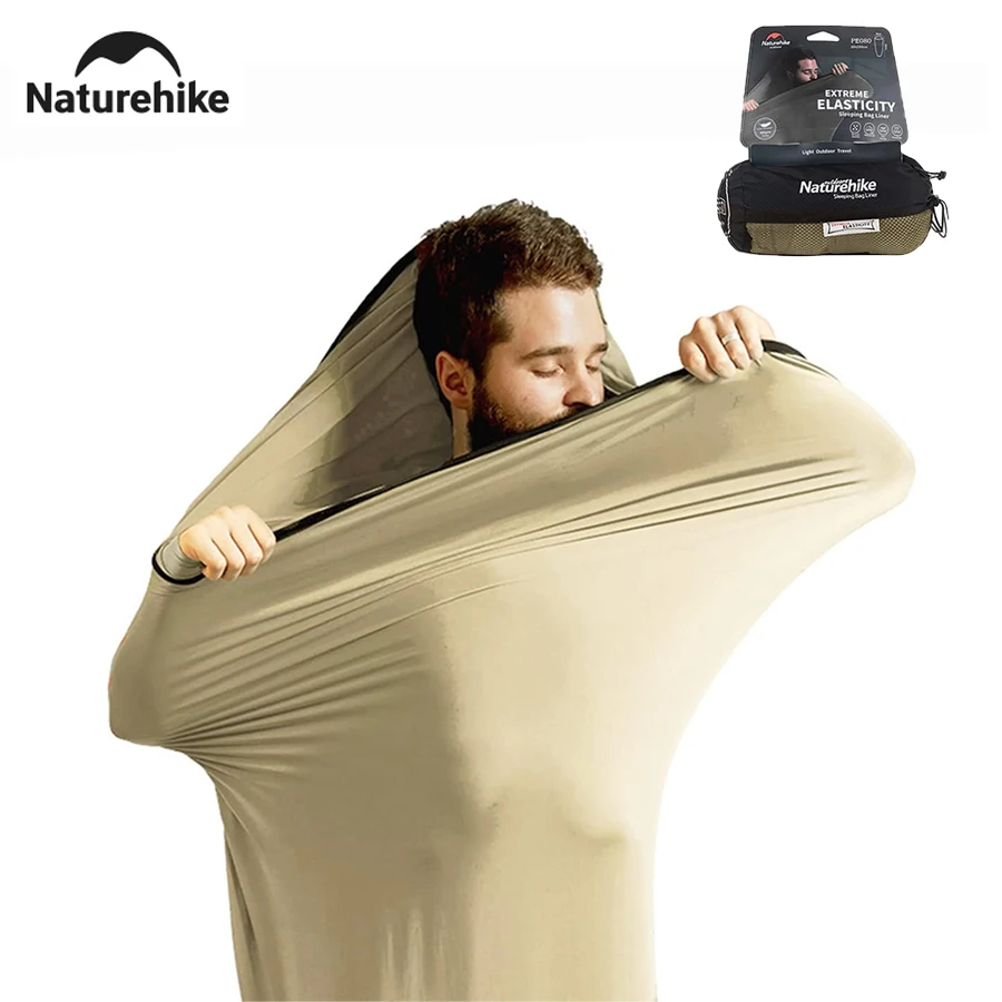 Naturehike 2023 Saco De Dormir Forro Ultraleve Alta Elástica Múmia Quilt Inverno Wearable Portátil Camping Bolso Sacos De Dormir