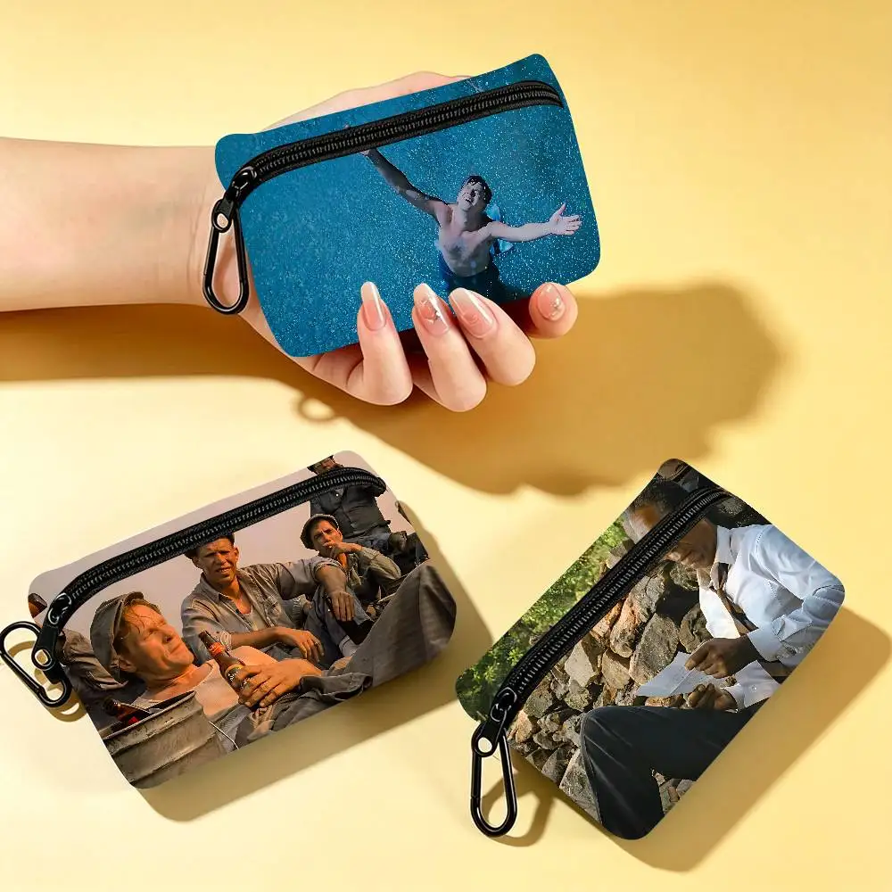 Movie The Shawshank Redemption Lightweight Oxford Fabric Coin Purse Carabiner Hook Design Mini Card Key Organizer Bag