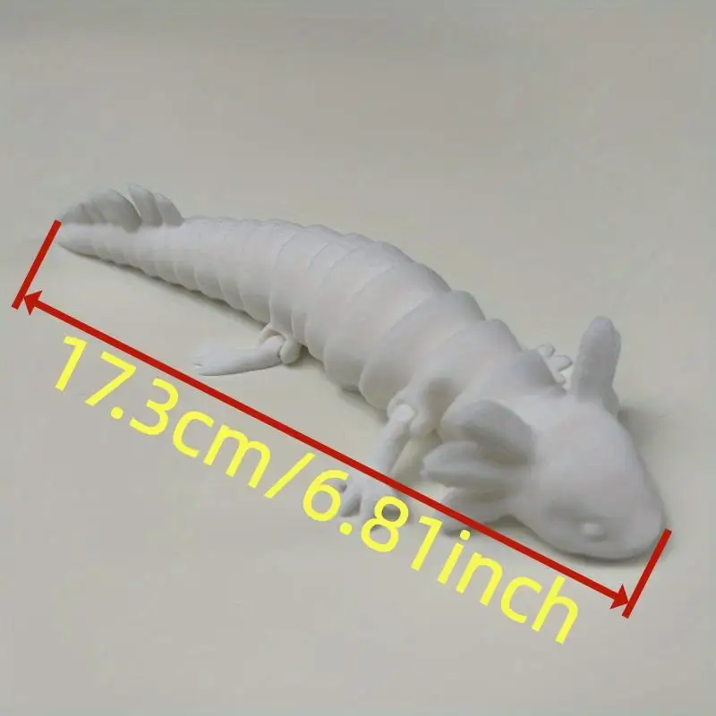 Flexible Jointed 3D Printed Axolotl Statue, Rich Expressive Eyes, Moving Legs, Christmas Gift, Vintage Future Design