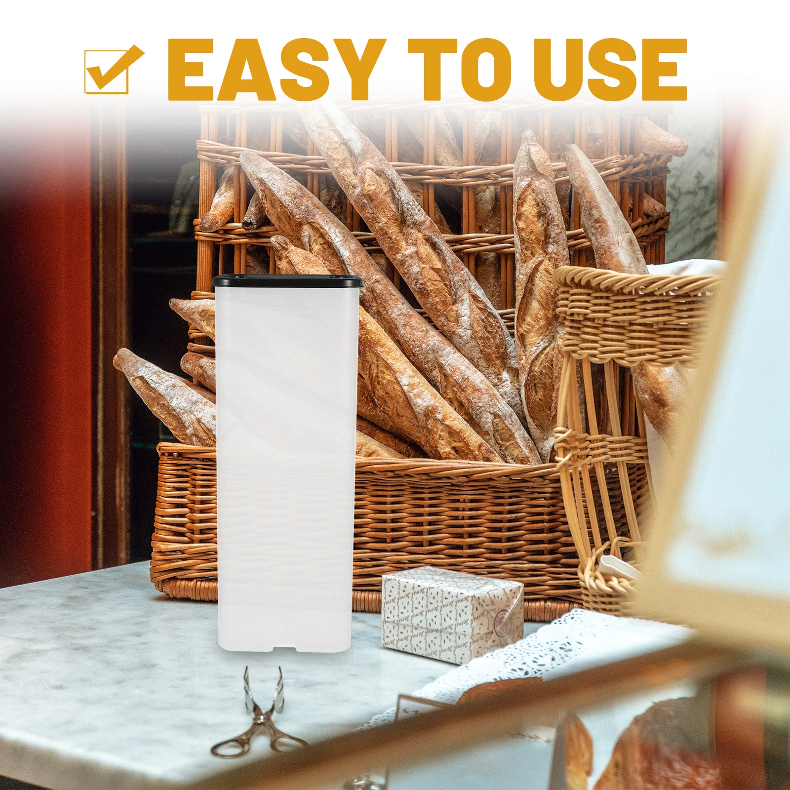 

Storage Box Airtight Plastic Container For Kitchen Counter Loaf Bread Organizer Portable Dispenser Case Bread Containers