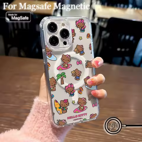 Lovely Hellos Kittys Magnetic Phone Case for Samsung Galaxy S25 S24 S23 S22 S21 S20 FE Edge Plus Ultra 5G Soft Clear TPU Cover