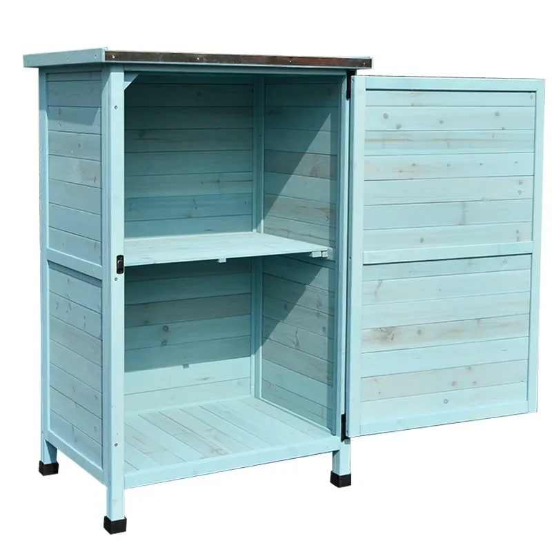 All solid wood tool cabinet storage cabinet outdoor rainproof sun protection garden courtyard rain boot shovel storage