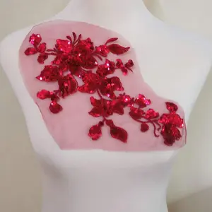 1 قطعة ملونة زهرة التطريز التصحيح الترتر خياطة على الملابس التطريز زينة 28 * 16 سم أفضل 8 زينة ملابس لامعة مبيعا - رقم 7