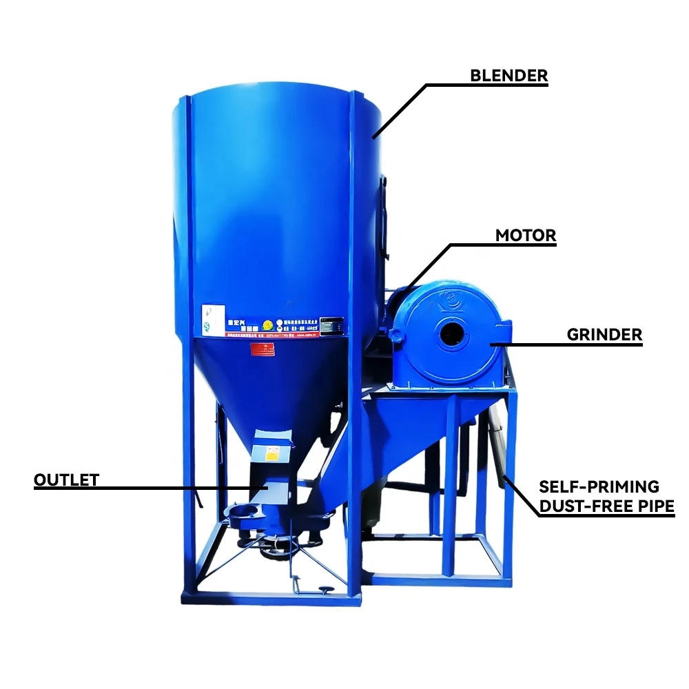 Feed Mill and Mixer Chicken Feed Machine Mixer and Crusher Farm Machines with Cheap Price