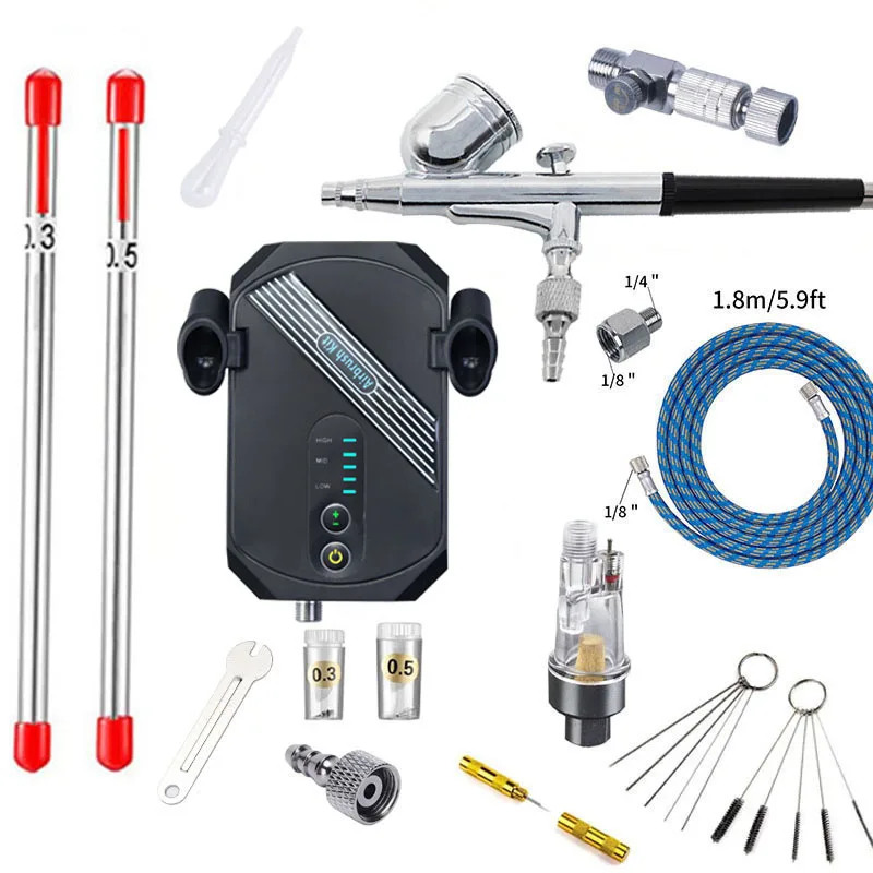 

Mini Airbrush Spray Gun Set With Air Pump, DIY Model Paint Coloring Tool
