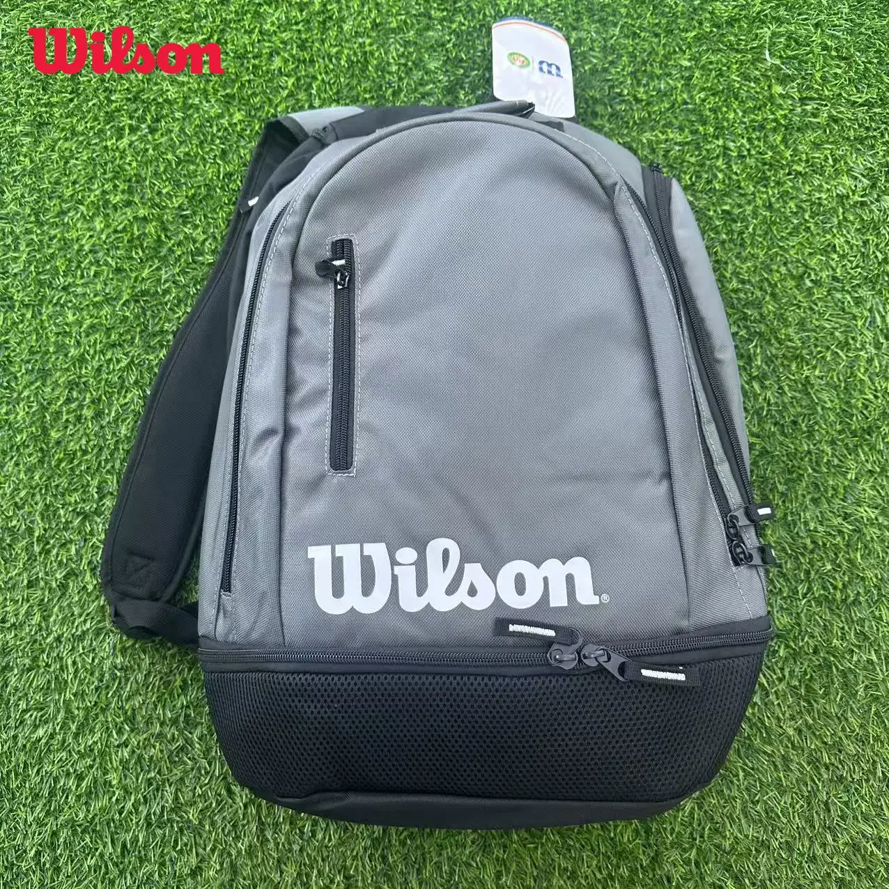 Wilson Team Backpack for Up To 2 Rackets Back Zippered with Lockable Zipper Individual Shoe Compartment, Racket Compartment