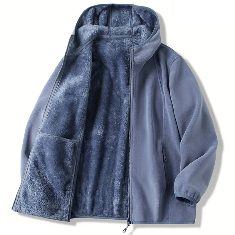 Giacca tattica in pile polare spesso da uomo Soft Shell Casual Parka invernale da uomo Felpe con cappuccio Giacche a vento Cappotto sportivo da campeggio Abbigliamento da uomo