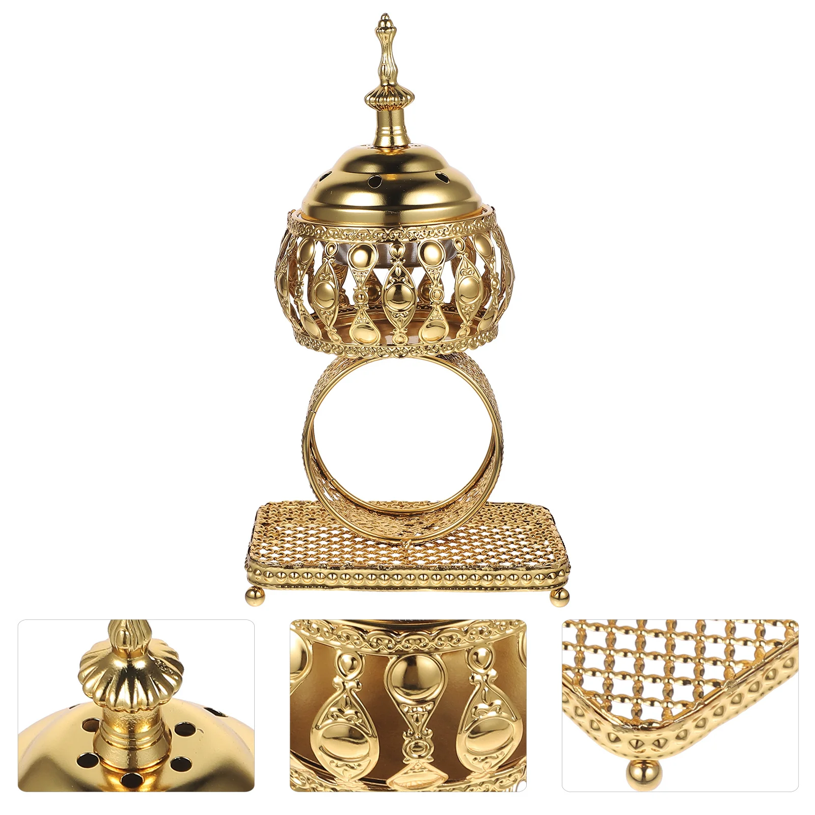 

Metal Incense Burner Arab Style Censer for Home Office Decor Aromatherapy Furnace Portable Lightweight Desktop Cone Holder