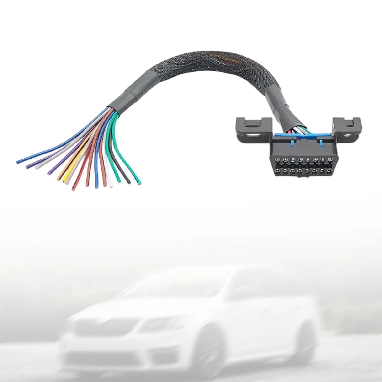 

OBD2 16-контактный кабель «мама-открытие» Кабель 12 дюймов/30 см с оплеткой Порт приборной панели OBDII Autos 16-контактный с кронштейном для крепления Underdash Кабель-косичка